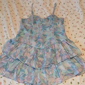 Wild Fable Pastel blue pink and purple Floral Dress